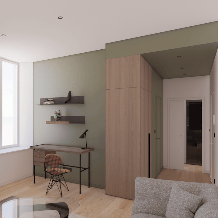 04.1 Séjour vers chambre meublé